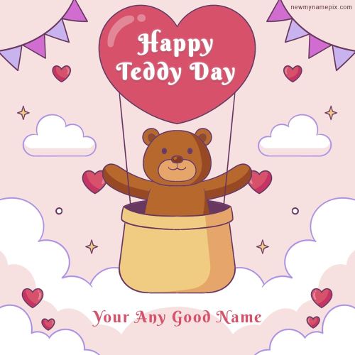 Teddy Day 2024 Wishes With Name Edit Card