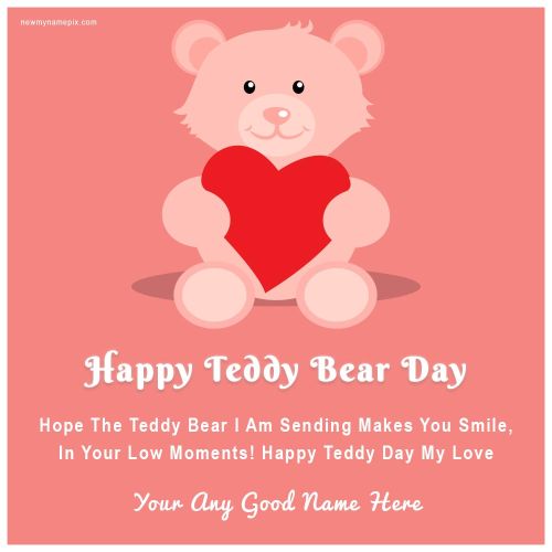 Teddy Day Greeting With Name Card Maker 2024 Free