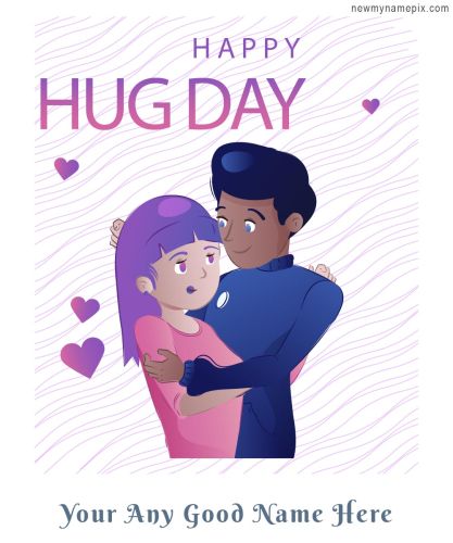 Hug Day Wishes 2024 Best Romantic Images Edit Name Card Maker