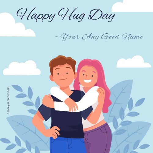 Happy Hug Day Wishes Card Maker 2024 Free Editing Online