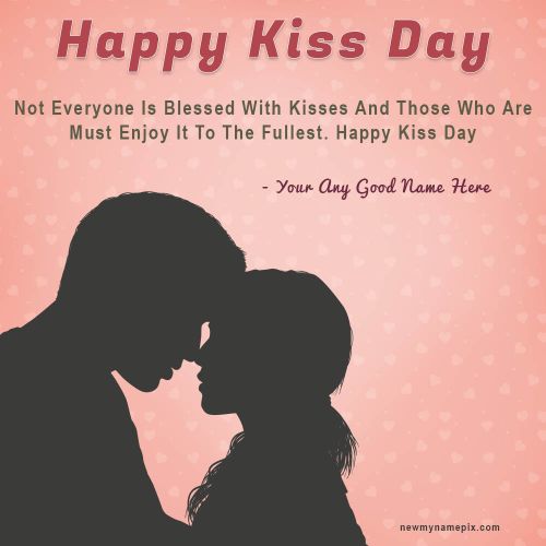 Kiss Day Greeting With Name Edit Card Maker Online Free