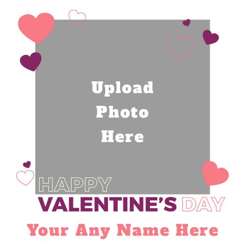 Name With Photo Frame Valentines Day Wishes 2024