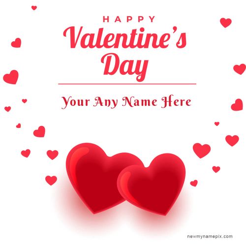 Valentine's Day Red Heart Design Template Wishes With Name