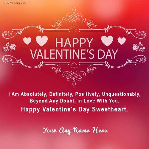 Happy Valentines Day Greeting Card Love Name Wishes Free