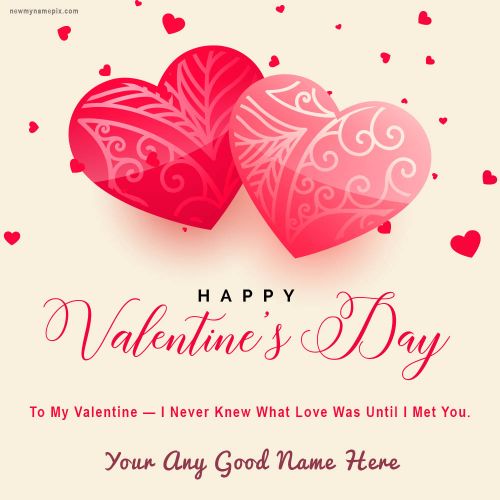 Valentines Day Greeting With Name Edit Custom Card Maker Free