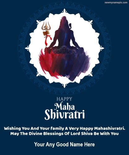 Maha Shivratri Festival Blessing Images With Name Edit Card Maker