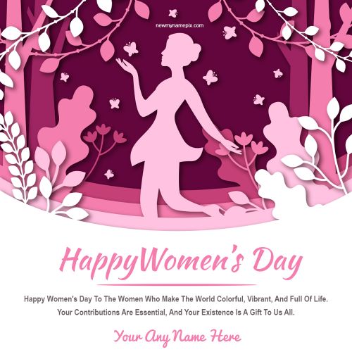 8th March International Women's Day With Name Greeting Photo Download