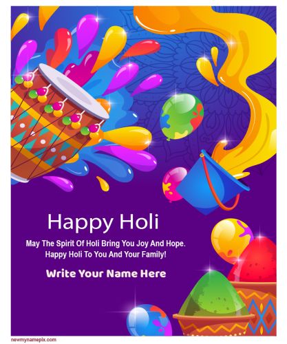 Custom Name Write Happy Holi Greeting Pictures Download Free