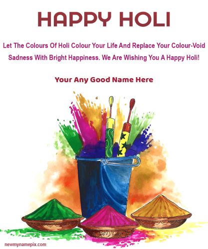 2024 Free Best Happy Holi Greeting Card Images With Name