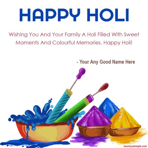 Latest 2024 Beautiful Blessing Holi Festival Card Maker Download
