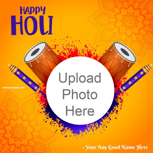 2024 Colorful Photo Frame Happy Holi Wishes HD Pics Free