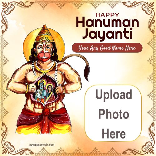 Name With Photo Hanuman Jayanti 2024 Frame Download