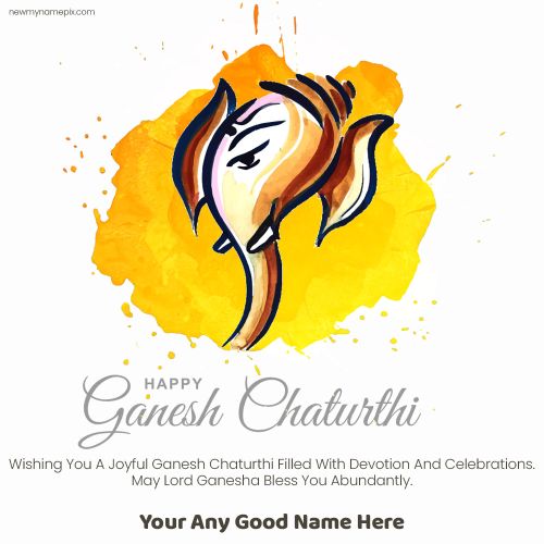 Download Bal Ganesh Chaturthi Celebration Greeting With Name Edit