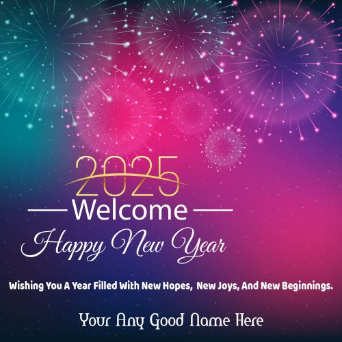 Custom Name Adding Welcome 2025 New Year Greeting Photo