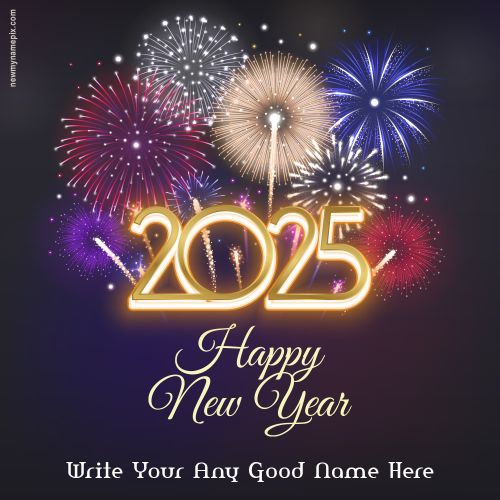 Design 2025 Happy New Year Template Edit Friend Name Wishes