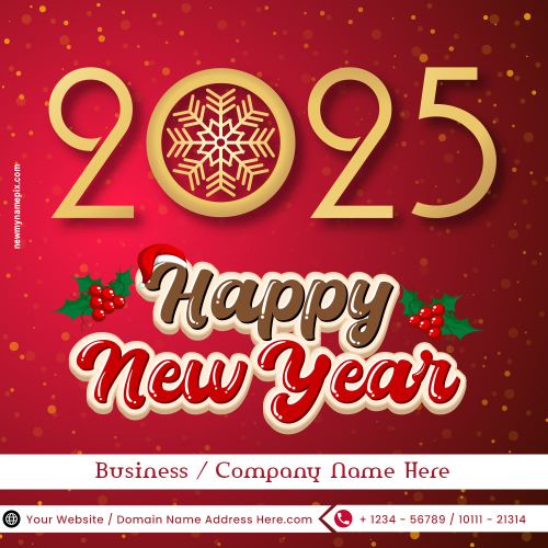 Company Name and Details Add 2025 New Year Images Free