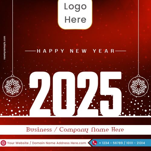 Online Editor Happy New Year 2025 Wishes Corporate Card