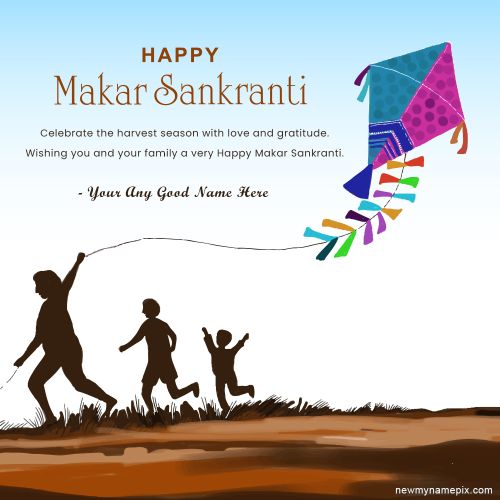 Makar Sankranti Greetings 2025 Card Edit Your Name Adding