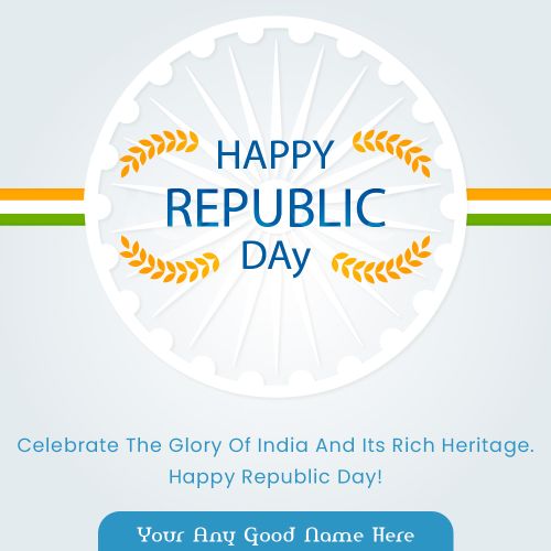 2025 Happy Republic Day Greeting Photo Edit Your Name Card