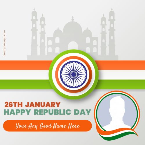 Create Design Frame Happy Republic Day Wishes Customized