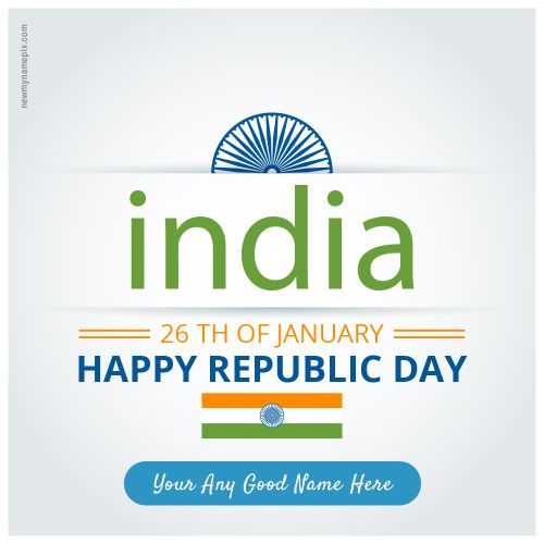 Customized Name Write Republic Day Indian Flag Pictures