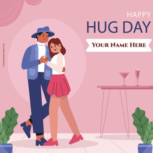 Happy Hug Day Your Love Name 2025 Image Download