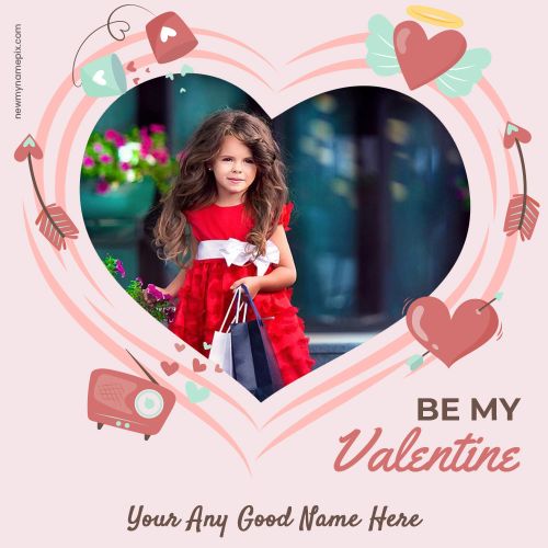 Photo Upload With Name Wishes 2025 Happy Valentines Day Card