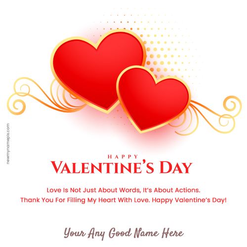 Special Name Text Adding Valentines Day Message Template Download Free