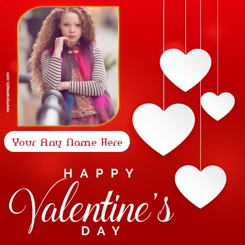 Make Your Name Text Edit Photo Frame Creative Valentines Day 2025