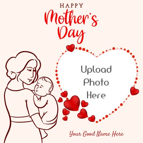 2025 Mothers Day Template Custom Name With Photo Printed Card