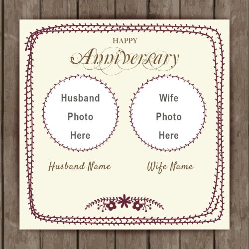 Anniversary Celebration Wishes Name And Photo Template Create Free