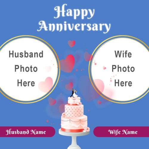 Happy Anniversary Design Template Customize Photo With Text Printed