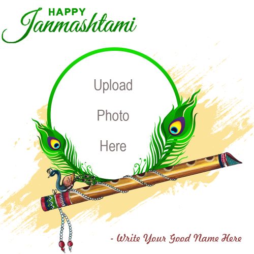Custom Text With Photo Upload Janmashtami Wishes Status Download 2025