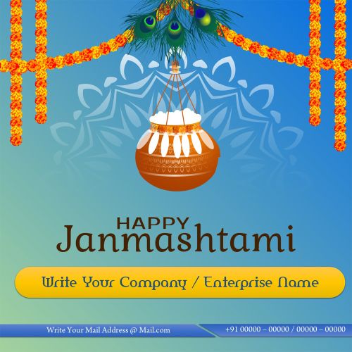 2025 Festival Janmashtami Template Corporate Details Wishes Free Create