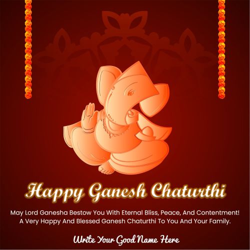 Ganesh Chaturthi 2025 Greeting Card Custom Text Print Template Free