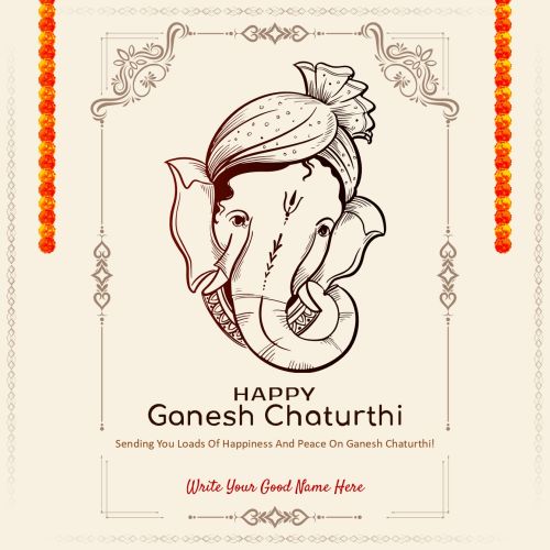 Shree Ganesh Chaturthi 2025 Greeting Photo Create Custom Text Add