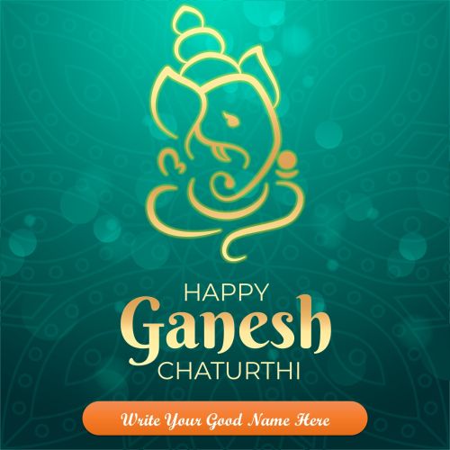 Customize Name Print Happy Ganesh Chaturthi Poster Create Online 2025