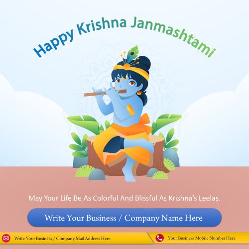 Janmashtami Shree Krishna Poster Business Wishes Template Create Free