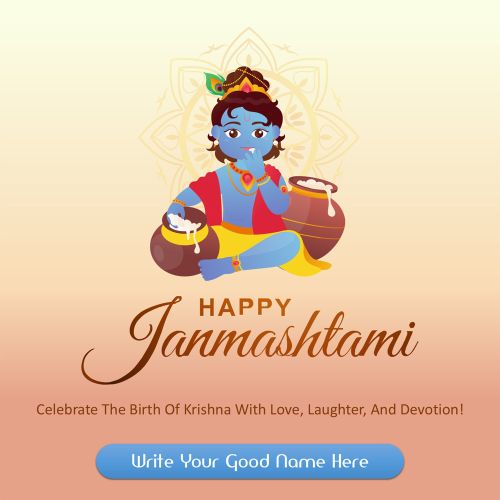 Online Photo Editing Platform Krishna Janmashtami Greeting Template
