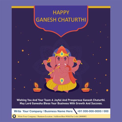 Happy Ganesh Chaturthi Corporate Wishes Poster Create Custom Details Print