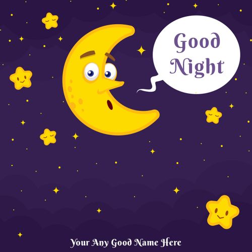 Good Night Wishes Beautiful Template Create Your Name Text Write