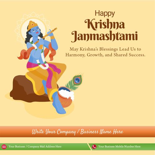 Free Business Marketing Janmashtami Celebration Template Create Customize