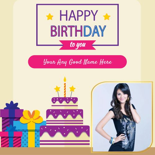 Beautiful Birthday Post Create Your Name With Photo Printed Template Free