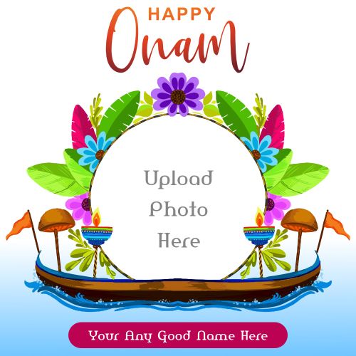 2025 Happy Onam Celebration Photo With Name Printed Template Create Free
