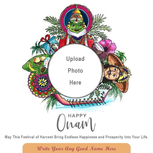 Create Online Happy Onam 2025 Post Your Name Text With Photo Adding