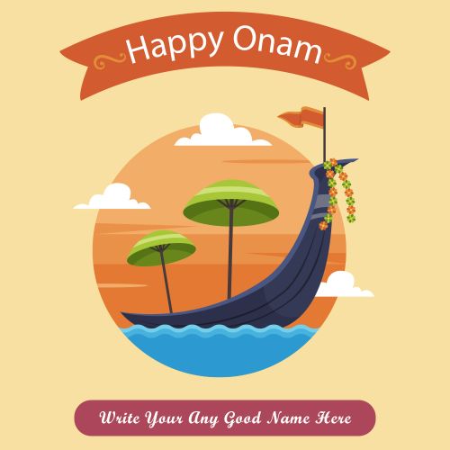 Create Personal Name Write Happy Onam Festival 2025 Template Free
