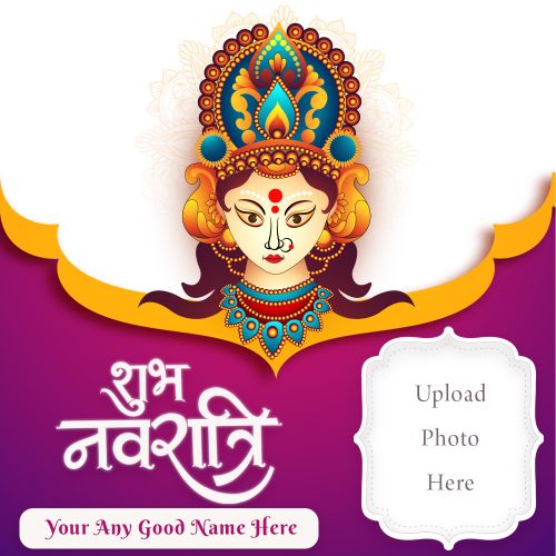 Free Happy Navratri 2025 Wishes Custom Text With Photo Printed Post Create