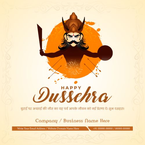 Perfect Happy Dussehra Wishes Business Marketing Template Editing Free