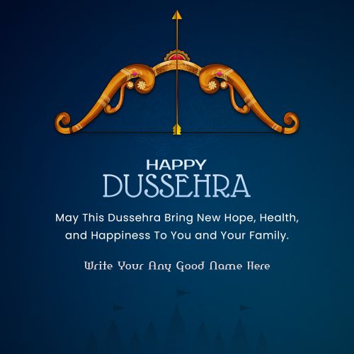Easy Your Name Writing Dussehra 2025 Greeting Post Create Free Download