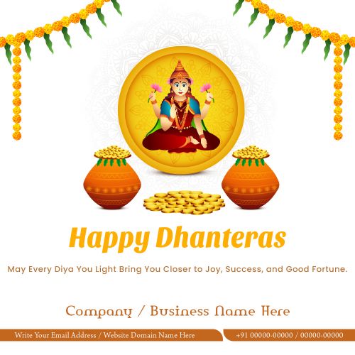 Free Online Dhanteras Card Maker for Companies And Clients Wishes Image